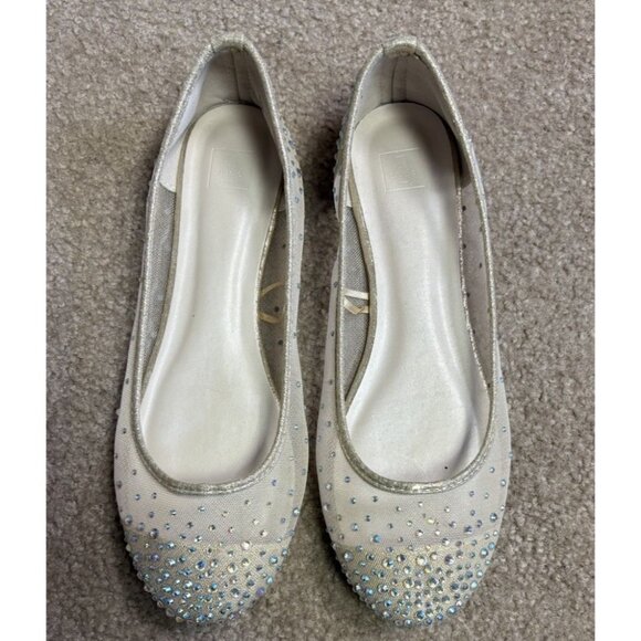 DB Studio David’s Bridal Gold Sparkle Glitter Flats Womens Size 10 - Picture 1 of 5